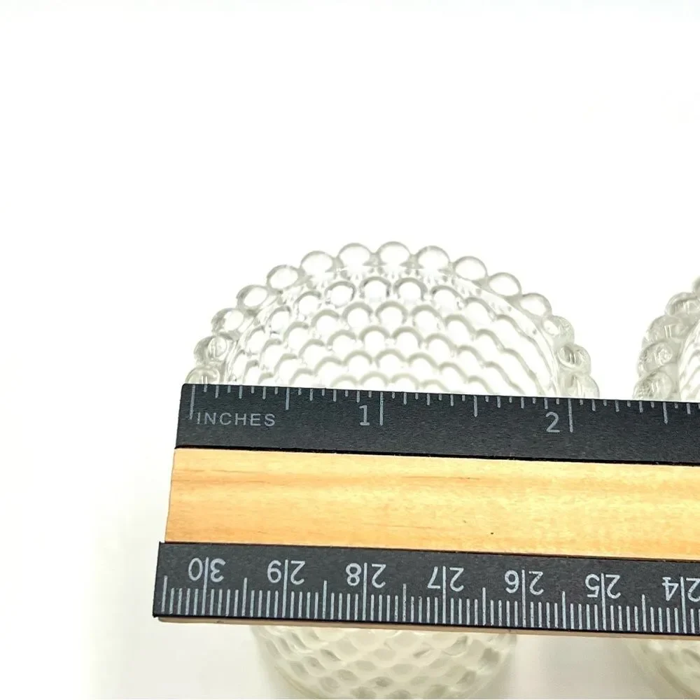 (2) Two Clear Glass Hobnail Votive Tea Light Candle‎ Holders